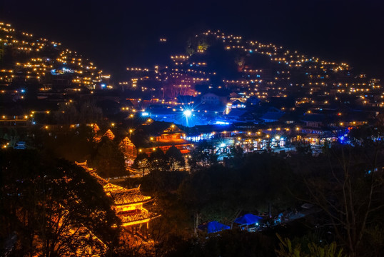 夜景 西江千户苗寨