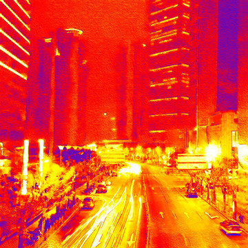城市夜景水彩（未分層）