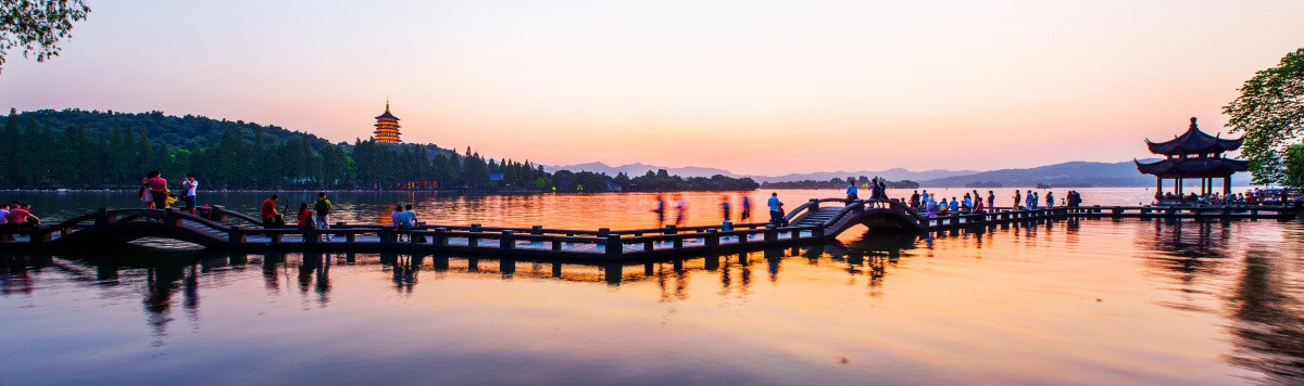 西湖长桥 夕阳