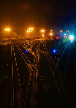 铁路夜景