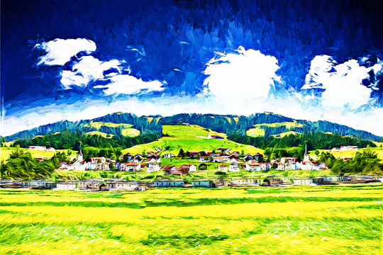 田園油畫