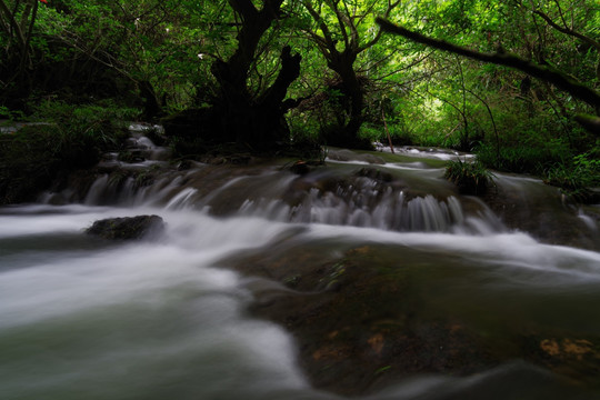 山溪流水图