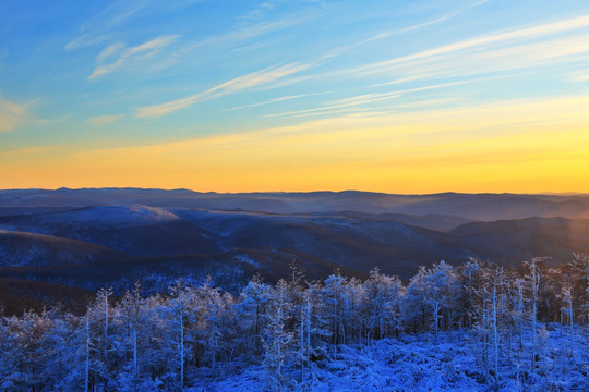 林海雪原夕照