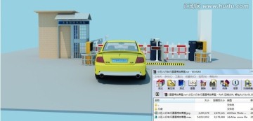 小區(qū)人行車行道道閘效果圖