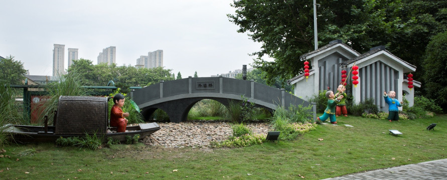 杭州外婆桥雕塑 外婆桥
