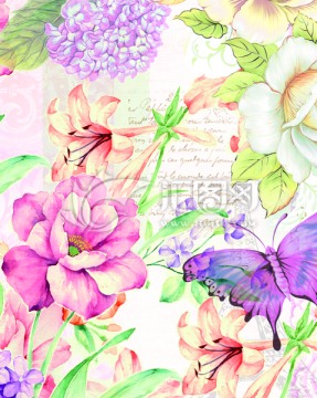 手繪水彩花