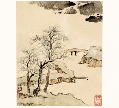查士標(biāo) 山水國(guó)畫(huà)