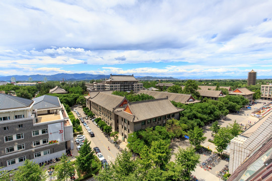 北京大学校园风光图书馆教学楼