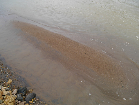河水冲出的小沙堆