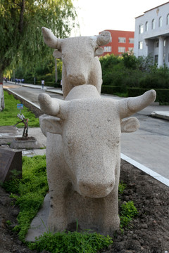 雕塑 百牛集 石雕 牛 雕塑牛