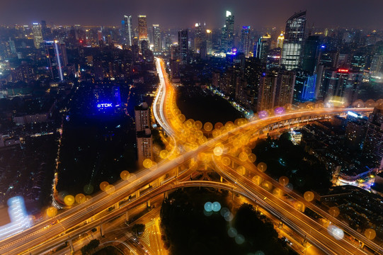 上海延安高架夜色