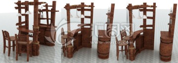 戶(hù)外防腐木酒吧臺(tái)