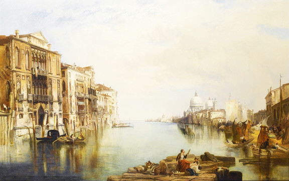 威尼斯地中海风景油画