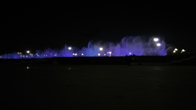 康巴什喷泉夜景