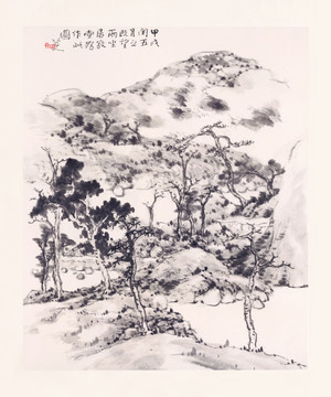 朱耷國畫 國畫山水（合層）