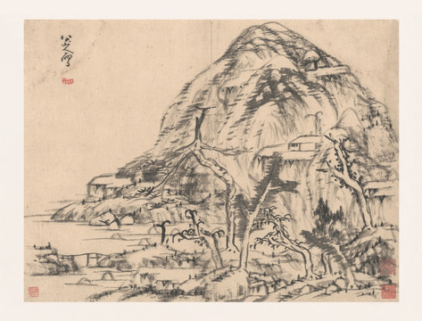 朱耷國(guó)畫(huà) 國(guó)畫(huà)山水（合層）