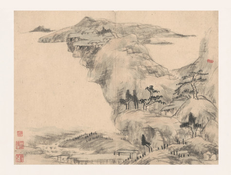 朱耷国画 国画山水（合层）