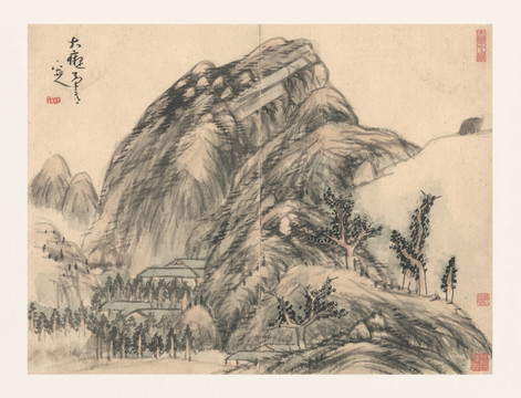 朱耷國畫 國畫山水（合層）