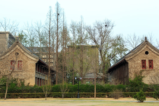 北大校园风光静园草坪燕京六院