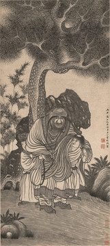 清 丁云鵬 益壽尊者像