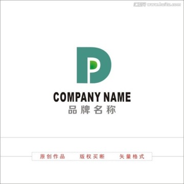 字母dp logo 标志设计