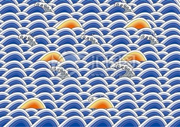 海水江崖 中式圖案 中式紋理