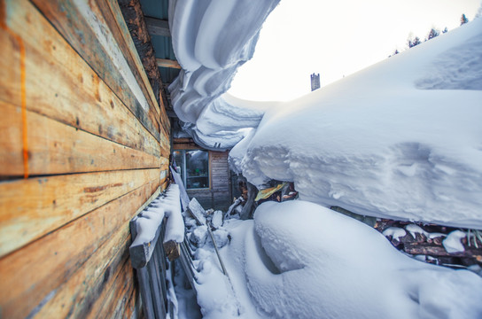 雪乡 屋顶积雪