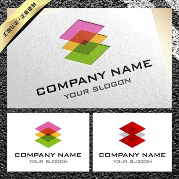 彩色半透明菱形LOGO設計