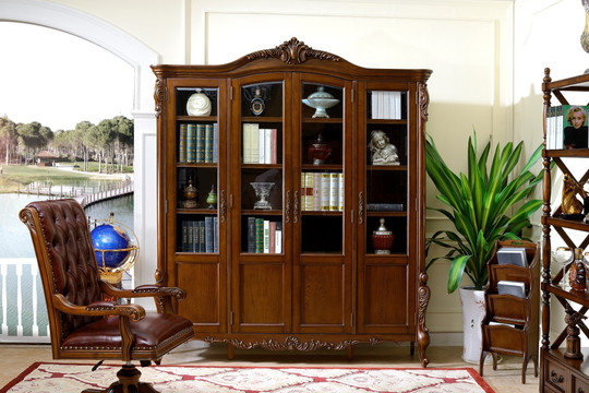 四门书柜 美式实木家具