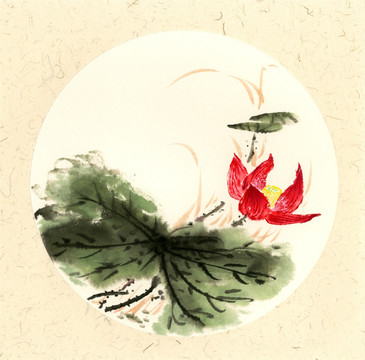 水墨寫意荷花圖