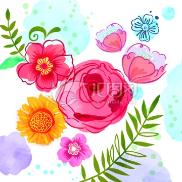 水彩風(fēng)花卉