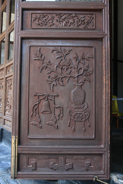 忠王府 军事会议厅 门扇木雕