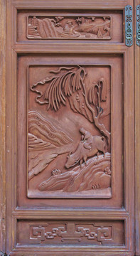 忠王府 军事会议厅 门扇木雕