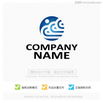 云海 海浪 标志 LOGO设计