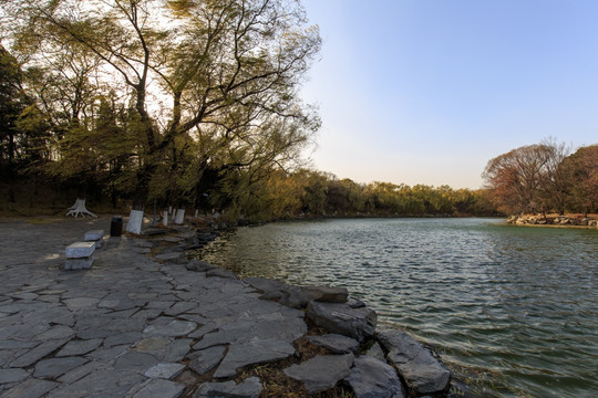 北京大学校园风光未名湖秋天秋色