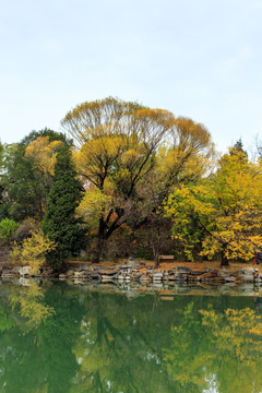 北京大学校园风光未名湖秋色