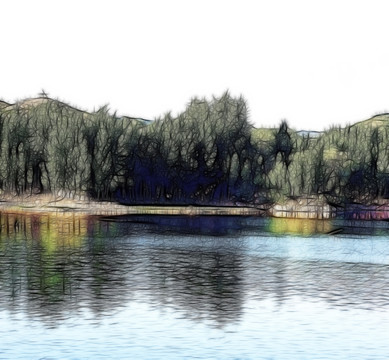 裝飾畫 抽象水墨山水