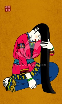 女人洗頭發(fā)素材