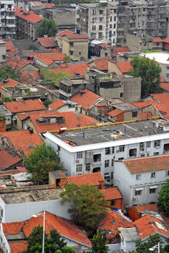 俯瞰武汉老城区住宅楼