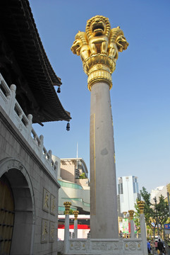 上海静安寺 梵幢 四面狮吼像