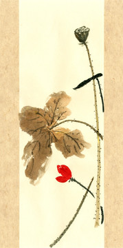禪意荷花 國(guó)畫荷花