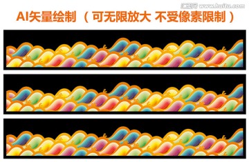 云紋水紋包裝用圖矢量圖