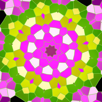 對稱花型 彩色玻璃