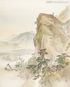 日本山水風景畫 畫廊品質(zhì)