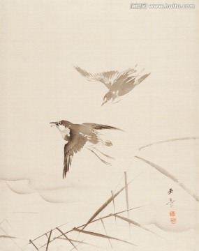 日本花鳥裝飾畫 畫廊品質