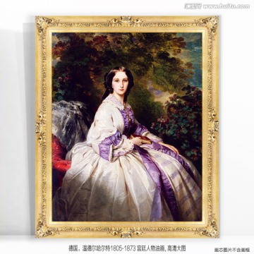 宮廷美女人物油畫