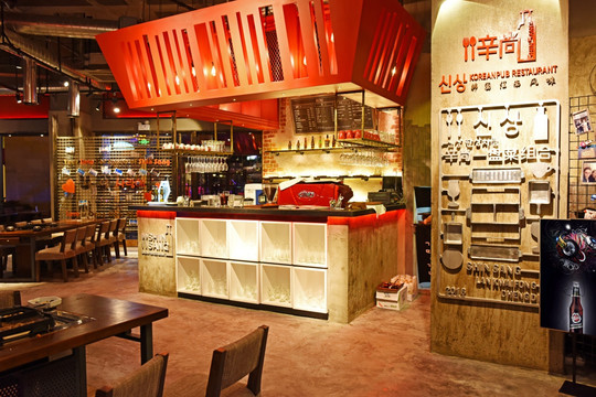时尚概念餐厅设计 韩国料理店