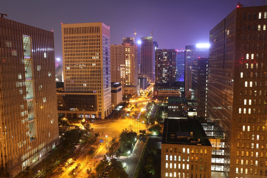 都市夜景 成都夜景 成都高新