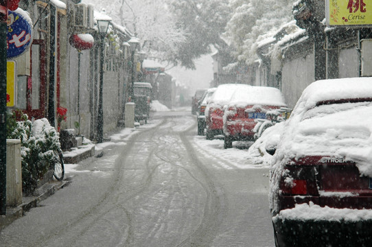 北京胡同雪景