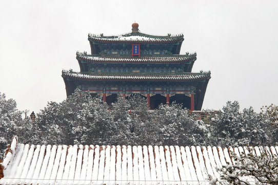 景山公园雪景